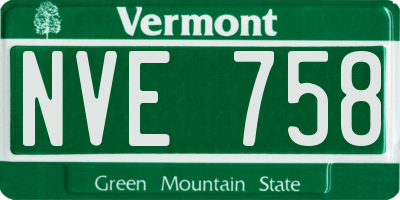 VT license plate NVE758
