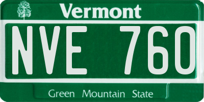 VT license plate NVE760