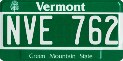 VT license plate NVE762