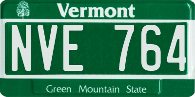 VT license plate NVE764