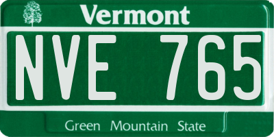 VT license plate NVE765