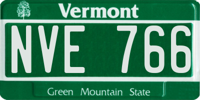 VT license plate NVE766