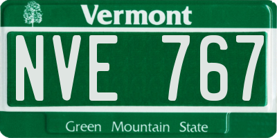 VT license plate NVE767