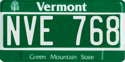 VT license plate NVE768