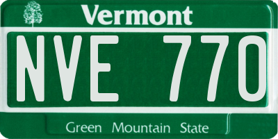 VT license plate NVE770