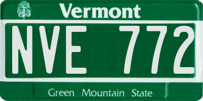 VT license plate NVE772