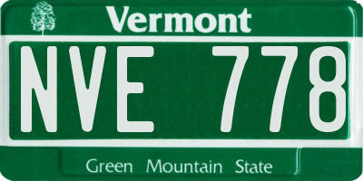 VT license plate NVE778
