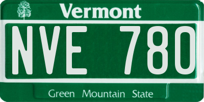 VT license plate NVE780