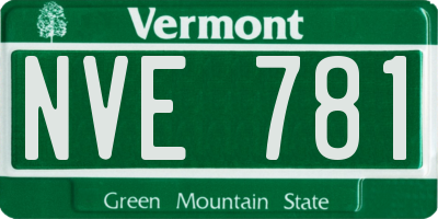 VT license plate NVE781