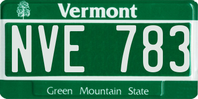 VT license plate NVE783