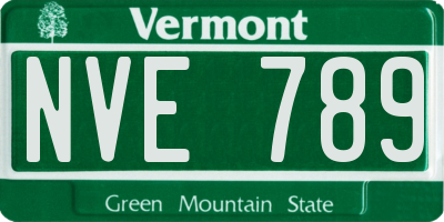 VT license plate NVE789