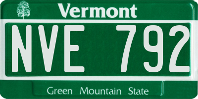 VT license plate NVE792