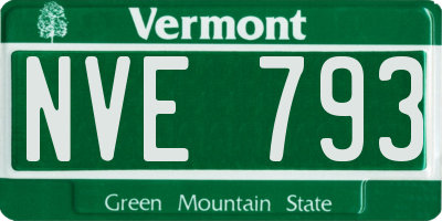 VT license plate NVE793
