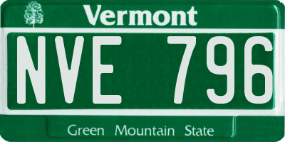 VT license plate NVE796