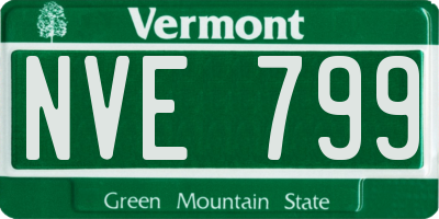 VT license plate NVE799