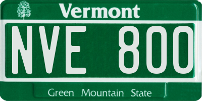 VT license plate NVE800
