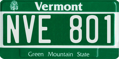 VT license plate NVE801