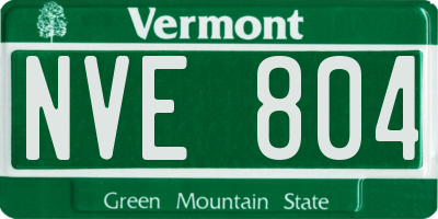 VT license plate NVE804