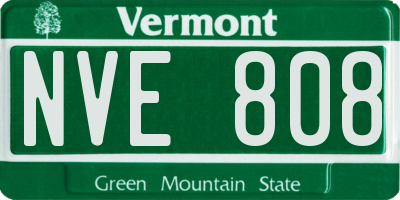 VT license plate NVE808