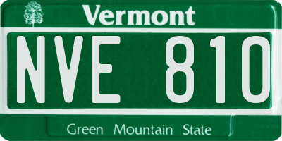 VT license plate NVE810