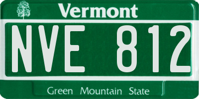 VT license plate NVE812