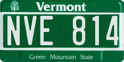 VT license plate NVE814