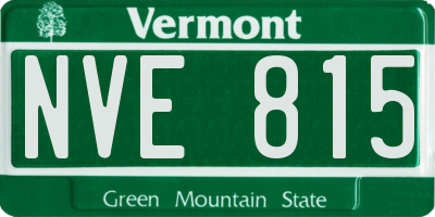 VT license plate NVE815