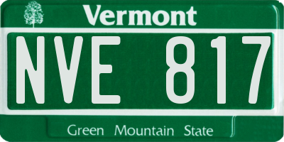 VT license plate NVE817