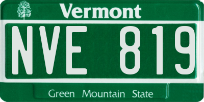 VT license plate NVE819