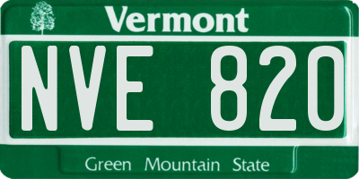 VT license plate NVE820