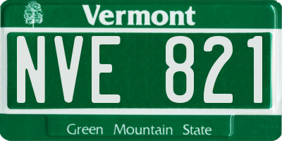 VT license plate NVE821