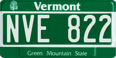 VT license plate NVE822