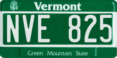 VT license plate NVE825