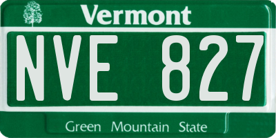 VT license plate NVE827