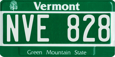 VT license plate NVE828