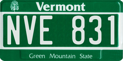 VT license plate NVE831