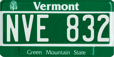 VT license plate NVE832