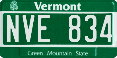 VT license plate NVE834
