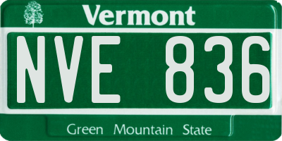 VT license plate NVE836