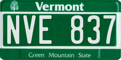 VT license plate NVE837