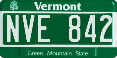 VT license plate NVE842