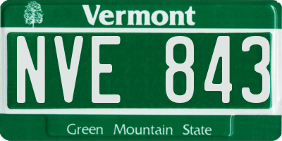 VT license plate NVE843