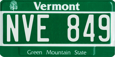 VT license plate NVE849