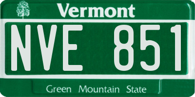 VT license plate NVE851