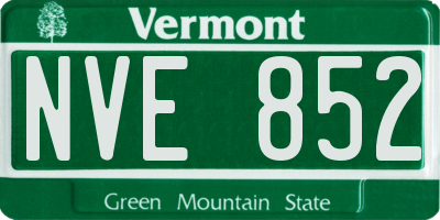 VT license plate NVE852