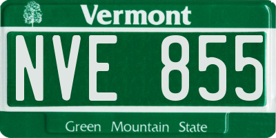VT license plate NVE855