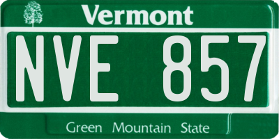 VT license plate NVE857