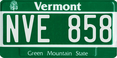 VT license plate NVE858
