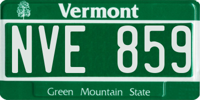 VT license plate NVE859