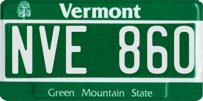 VT license plate NVE860